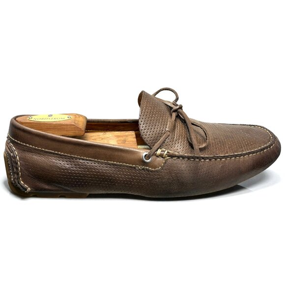 Peter Millar Brown‎ Perforated Leather Moccasin Styled Driver Loafer main image 9